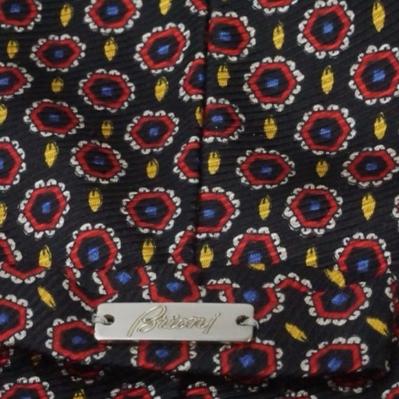 Brioni Multicolor Geometric Silk Tie Luxury Style